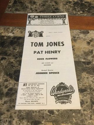 Vintage 1970’s Melody Fair Buffalo Ny Program Tom Jones Concert Program Souvenir