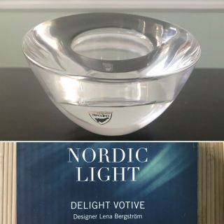 Orrefors Nordic Light Delight Votive Tealight Candle Holder Lena Bergstrom W/box