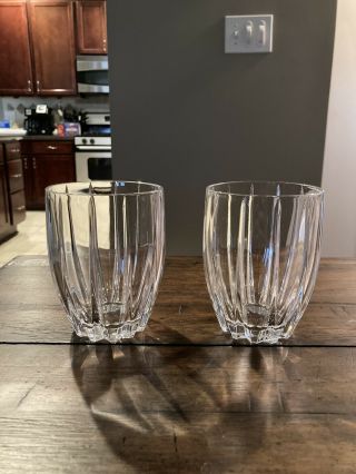 2 Waterford Marquis Crystal Double Old Fashioned Glasses Tumblers