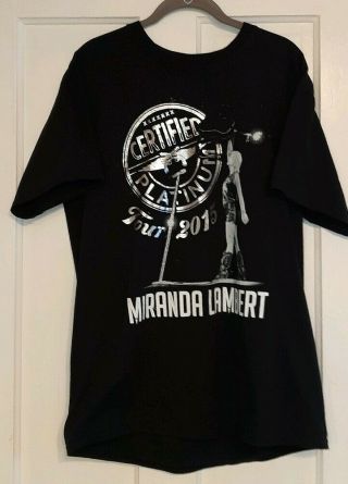 Miranda Lambert Black Silver 2015 Concert Cotton Sh Sleeve T Shirt Large Unisex