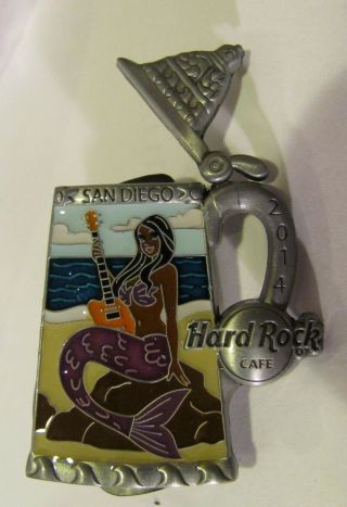 Hard Rock Cafe Pin,  2014 San Diego Mermaid Stein Flip Lid Limited Edition 300