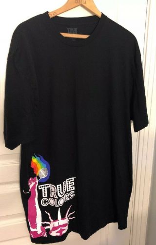 True Colors Tour 2007 Concert T Shirt 2xl Cyndi Lauper Rainbow Pride Made In Usa