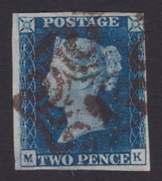 Gb.  Qv.  1840.  Sg 5,  2d Blue.  Black Maltese Cross.