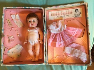 Vintage 15” Tiny Tears Doll And Trunk Case With Accessories 1950’s