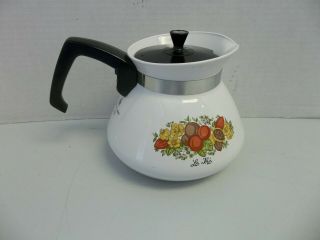 Vintage Corning Ware Spice Of Life Coffee Pot Tea Pot 6 Cup P - 104 With Lid