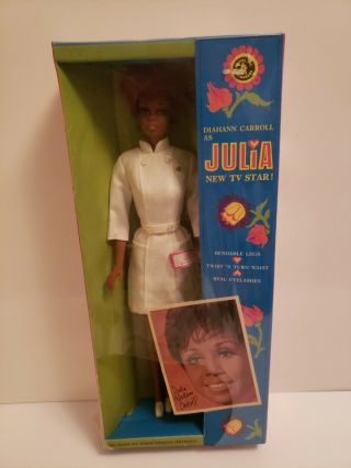 Vintage 1968 Mattel Barbie Doll Julia African American Red Hair Diahann Carroll