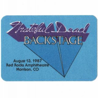 Grateful Dead Concert Ticket Backstage Pass Red Rocks 8/13/87 Morrison Co Rare
