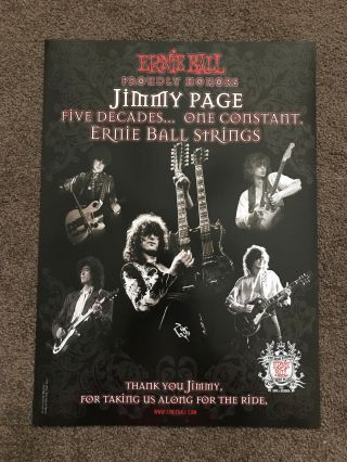 Led Zeppelin Jimmy Page - Ernie Ball Guitar Strings Poster 13 " X 18 "