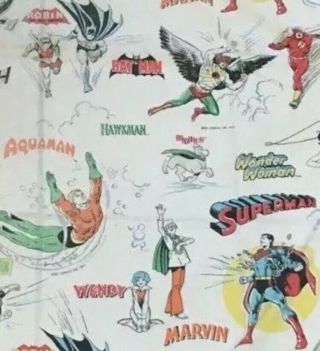 Vintage 1977 Friends Dc Comics Batman Superman Twin Fitted Sheet.