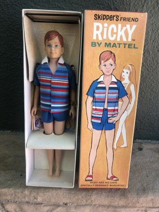 Vintage Barbie Skipper Nrfb Ricky Wrist Tag Liner Etc