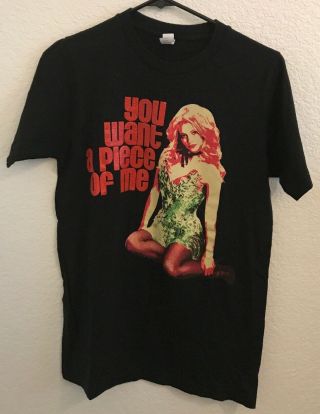 2009 Britney Spears Concert T Shirt S You Want A Piece Of Me Red Glitter Letters