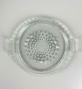 Jeanette Depression Glass Cube Pattern Clear Small Serving Plate