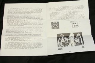 KIX Fan Club Noiseletter No.  2 1990 & Tour Dates with Whitesnake 3