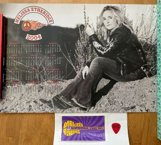 Melissa Etheridge Official Merch Poster Groovy Sticker Guitar Pick 2003 - 2004