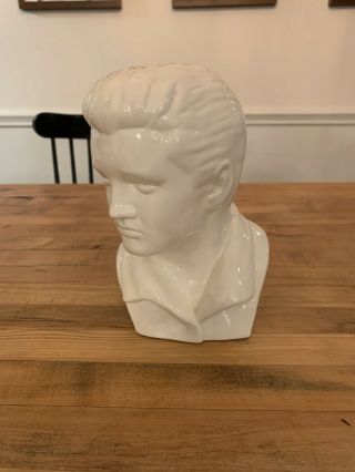 Rare Elvis Presley King Of Rock & Roll White Painted Ceramic Head Bust