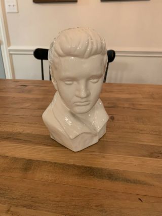 RARE ELVIS PRESLEY KING OF ROCK & ROLL WHITE PAINTED CERAMIC HEAD BUST 2