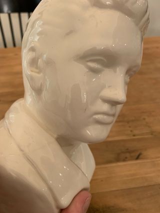 RARE ELVIS PRESLEY KING OF ROCK & ROLL WHITE PAINTED CERAMIC HEAD BUST 3
