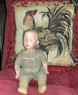 12 " Tall Antique Heubach " Whistling Jimmy " Bisque Doll