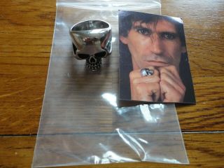 Keith Richards Skull Ring Steel Size 15 Pre Owned
