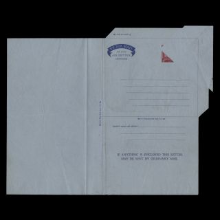 Great Britain 1954 (variety) 6d Coronation Air Letter Partially Missing Red