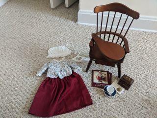 American Girl Pleasant Company Felicity Tea Caddy Windsor Chair School Outfit