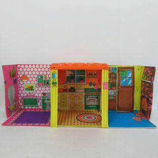 Vintage 1973 Barbie Country Living Home House With Furniture,  Vinyl Folding