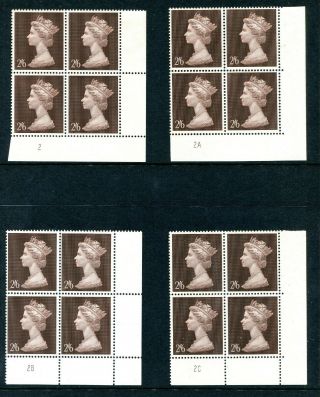 1969 Rare Complete Set Of The 31 Cylinder Blocks For The Machin High Values.  Mnh