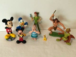 Disney Figures Cake Toppers Mickey Mouse Robin Hood Tarzan Donald Peter Pan