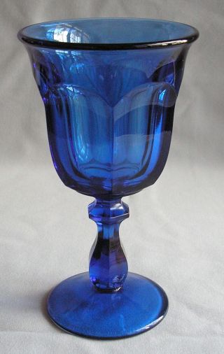 2 Wine Goblets Glasses Imperial Old Williamsburg Deep Blue Ultra Cobalt