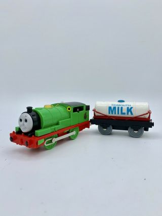 Thomas & Friends Motorized Trackmaster Percy 6 With Tidmouth Milk Tanker