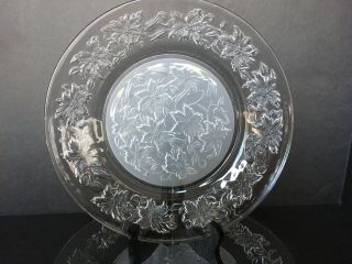 2 Princess House Fantasia 10 " Crystal Dinner Plates Frosted Center Clear Edge