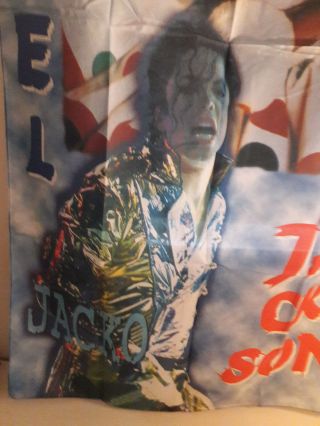 Vintage MICHAEL JACKSON 80s 90s TEXTILE POSTER FLAG 3