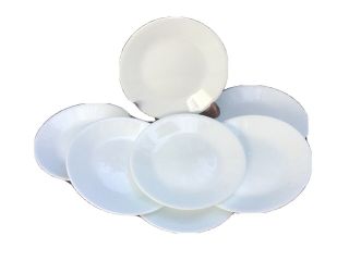 Set Of 7 Corelle Winter Frost White Small Bread &butter Or Dessert Plates