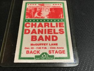 Charlie Daniels Band - Mcguffey Lane - Backstage Pass - Pitts Civic Arena 12/29/80 Mt.