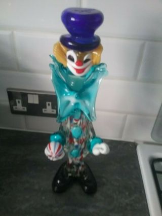 Vintage Murano Glass Clown 15 Inches Tall