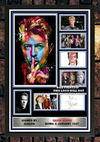 (420) David Bowie Signed A4 Photo//framed (reprint) Great Gift @@@@@@@@@@@@@@@@