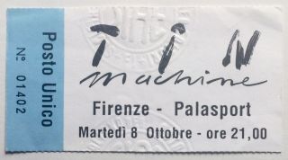 David Bowie Tin Machine Concert Ticket Palasport Florence 8th Oct 1991