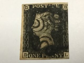 Old Stamp Great Britain Penny Black 3 Margins 1840
