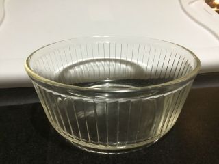 Vintage Pyrex Clear Glass Ribbed Bowl Baking Dish 2 Qt Casserole