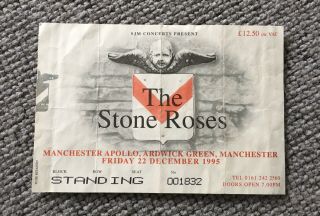 Stone Roses Ticket Stub - Manchester Apollo 22nd December 1995