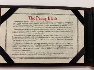 The Penny Black - The World ' s First Adhesive Postage Stamp 1840 - 41 in Leather Case 3