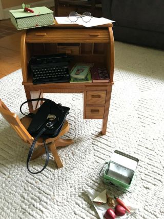 American Girl Doll Kit’s Desk,  Desk,  Chair,  Typewriter,  School Accessories,  More