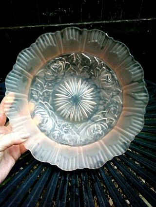 Art Deco Sowerby Pink Frosted Glass Bowl Design 2565 Vgc