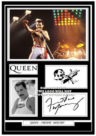 (43) Queen Freddie Mercury Signed A4 Photo//framed (reprint) Great Gift @@@@@