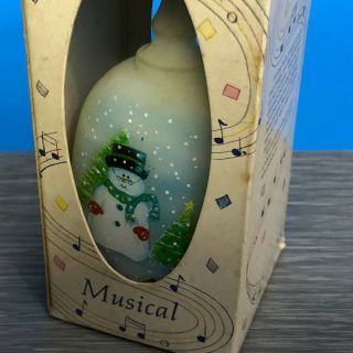 Fenton Christmas Frosty Snowman Winter Musical Hand Painted Festi - bell 3