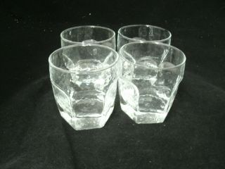 Vtg Libbey Chivalry Clear Set Of 4 Double Old Fashioned On The Rocks Glass
