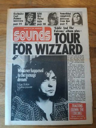 Sounds Music Newspaper January 26th 1974 Marc Bolan And Wizard Tour Cover