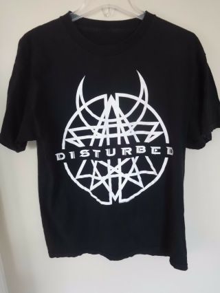 Vintage Disturbed Band Graphic Printed Band Tour T - Shirt Size Men Large