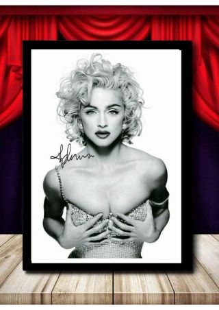 (299) Madonna Signed A4 Photo//framed (reprint) Great Gift @@@@@@@@@@@@@@@@@@@@