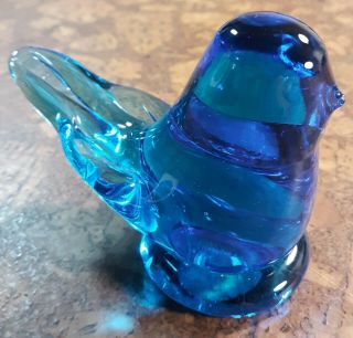 Leo Ward Signed Bluebird Of Happiness 1993 Art Glass 3 Inches Tall